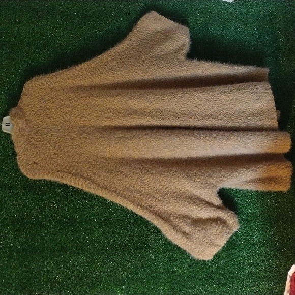 Elegant Tan Women's Open-Front Cardigan - Picture 3 of 4